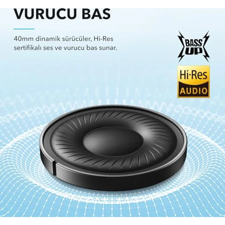 SOUNDCORE BY ANKER Q21i NC, Over-ear Kopfhörer mit Hybrid Active Noise Cancelling, 40h Spielzeit und Hi-Fi Sound, Schwarz – Bild 2