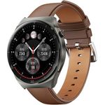 Aukey Smartwatch 2 ultra SW-2U (brown leather), Sportuhr + Smartwatch mit AMOLED-Display, Herzfrequenz- und Schlafüberwachung