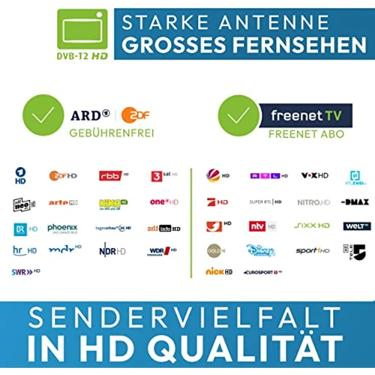 VSG24 DVBT2 HDTV Antenne ADVANCED HD, Innenantenne mit 5 m Kabellänge für optimale DVB-T2 Signalqualität, schwarz – Bild 6