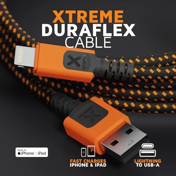 Xtorm Xtreme USB zu Lightning Kabel, 1,5 Meter, extrem flexibel und langlebig mit DuraCore-Technologie, ideal für Apple-Geräte – Bild 2