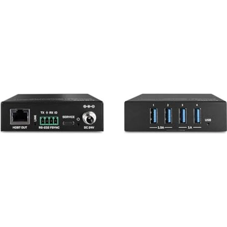 Lindy 100m USB 3.2 Gen 1 Cat.6A HDBaseT Extender, KVM Switch mit Power over Cable, Schwarz – Bild 3