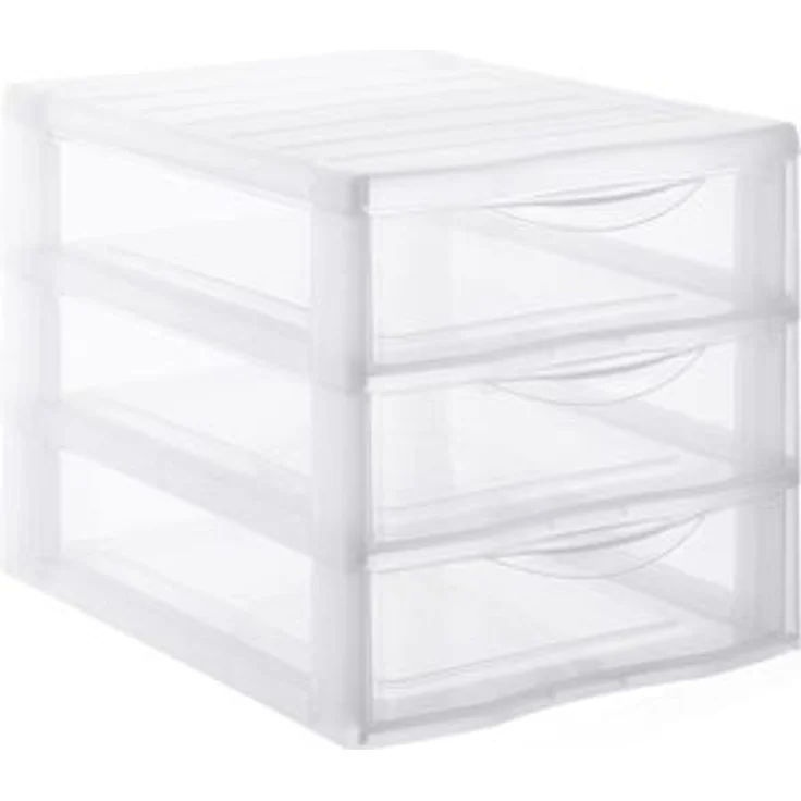 Rotho Schubladenbox 1421800096, Orgamix, A4, 3 Fächer, Kunststoff, geschlossen, transparent – Bild 1