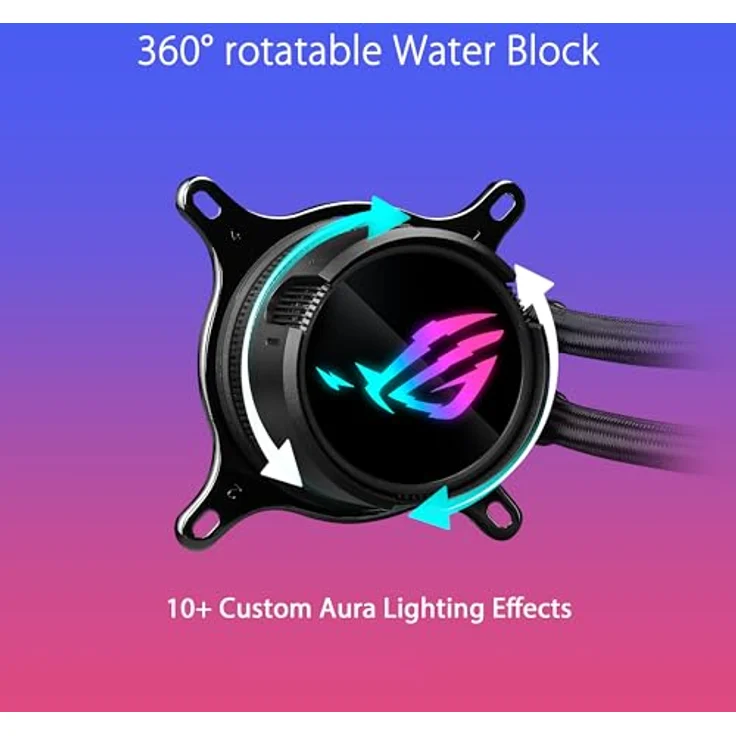 ASUS ROG STRIX LC III 240 ARGB All-in-One Flüssig-CPU-Wasserkühlung schwarz (2x adressierbare ROG ARGB-Lüfter, Asetek-Pumpe 7. Generation V2, kompatibel mit Intel LGA 1700, 1200, 115X, AMD AM5, AM4) – Bild 2