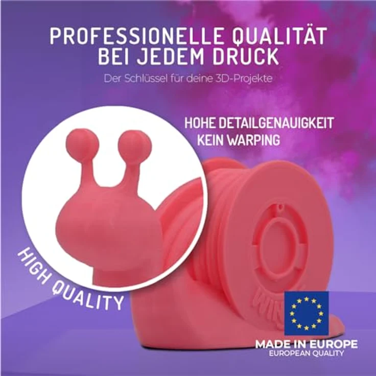 WINKLE PLA HD Filament 1.75mm Kaugummi Rosa, 1kg Spule, für FDM Drucker, hohe Maßgenauigkeit +/- 0.05mm – Bild 2
