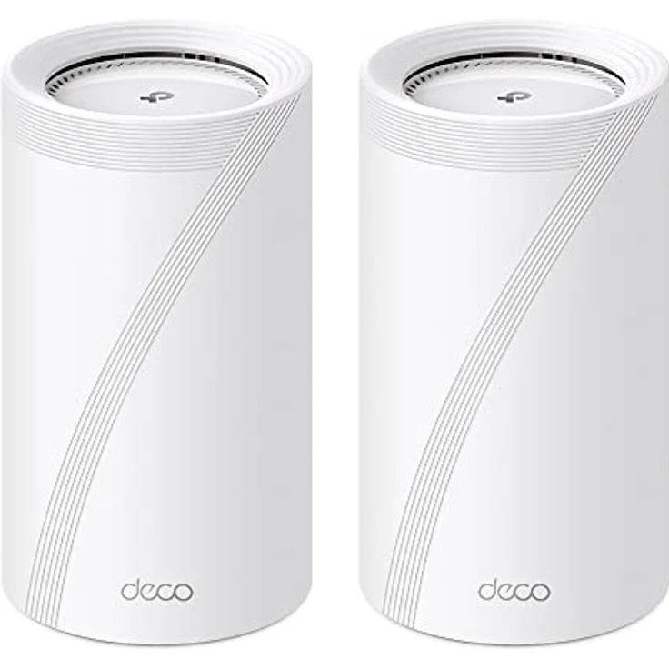 TP-Link Deco BE85 Wi-Fi 7 Mesh WLAN-Set (2er-Pack), BE19000 Tri-Band-Router und Repeater (10 Gbit/s Ethernet/Glasfaser-Port, 19 GPS Wi-Fi-Geschwindigkeit, WPA3, 320 MHz Kanäle, 6 GHz) weiß – Bild 1
