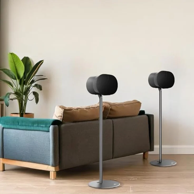 Maclean MC-995 Bodenständer für Sonos ERA 300, Höhe 714 mm, elegantes Design mit Kabelmanagement, stabile Konstruktion, schwarz – Bild 2