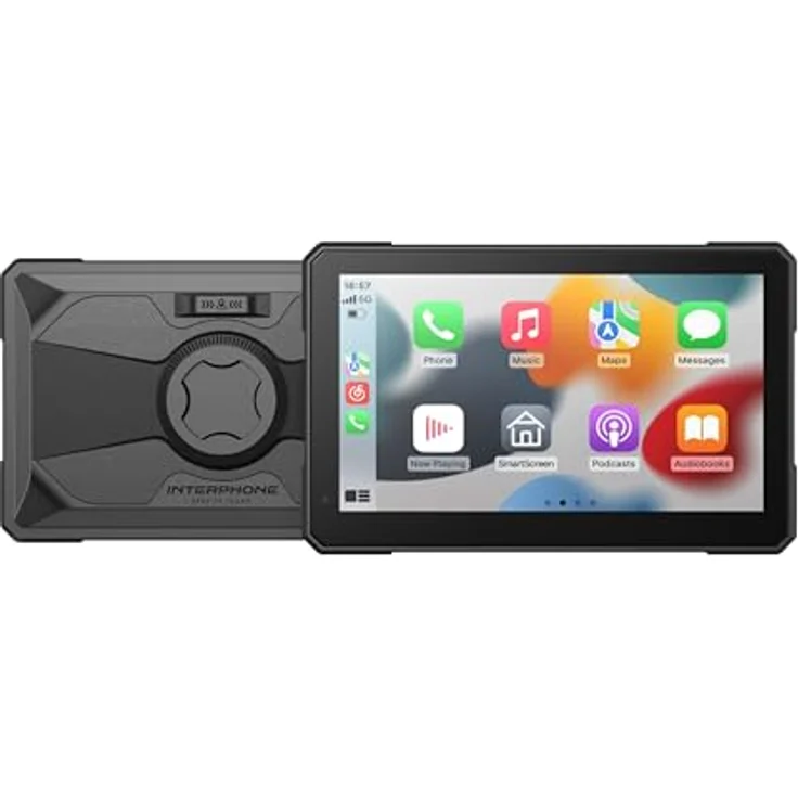 Interphone SYNC70 ESSENTIAL SMART DISPLAY, 7" Fahrzeugnavigation mit CarPlay/Android Auto, IP66-wasserdicht, 256 GB Speicher – Bild 3