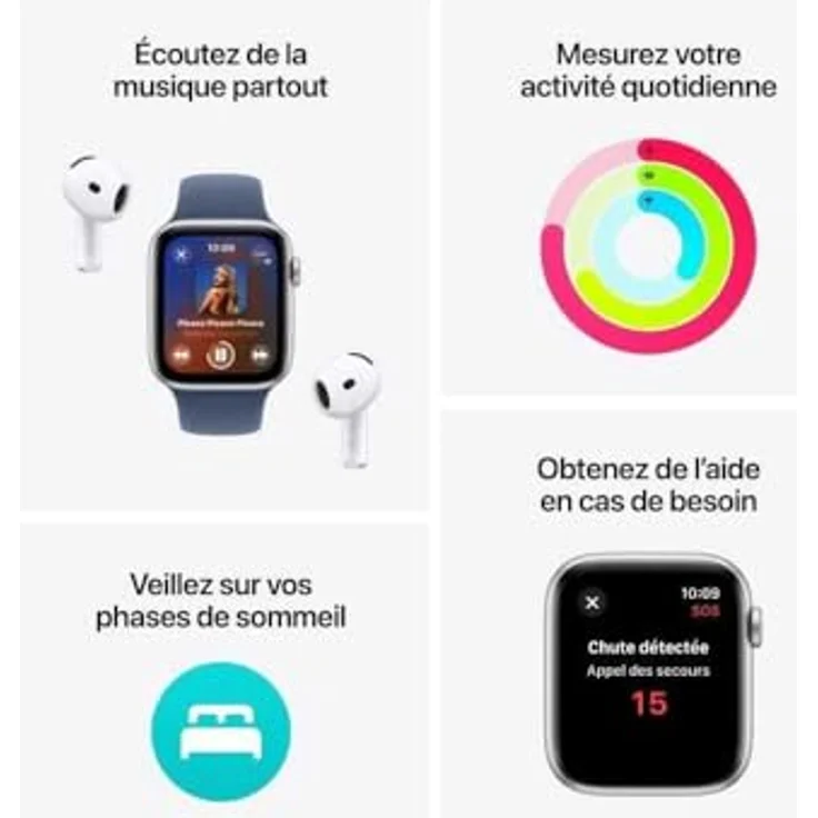 Apple Watch SE (2024) Smartwatch (Watch OS) - Apple Smartwatch mit motivierenden Fitnessdaten und innovativen Features, neue Farben verfügbar – Bild 3