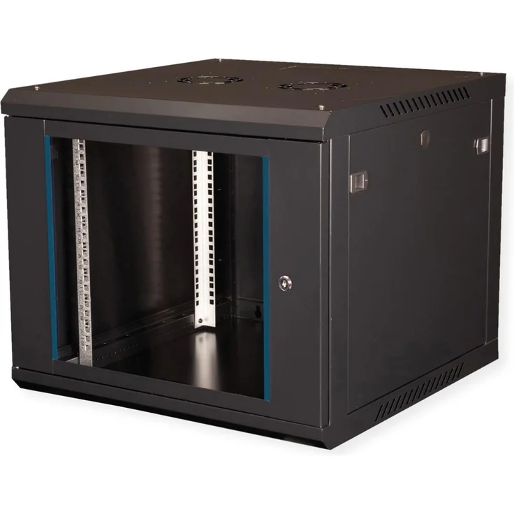 Value 19-Zoll Wandgehäuse 9HE, 600x600mm Bausatz Serverschrank, schwarz - Platzsparende Wandmontage, robuste Konstruktion für Netzwerk- und Serverkomponenten
