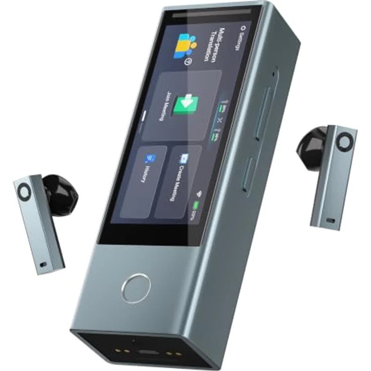 Timekettle X1 Meeting Interpreter Hub – KI-Übersetzer, 52 Sprachen, Simultanübersetzung, Offline- und Online-Meetings, Echtzeit-Transkription, Knochenleitungstechnologie – Bild 1