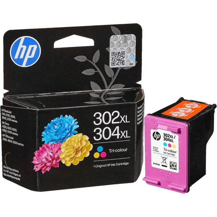 HP 302XL/304XL Tintenpatrone, original farbig, hohe Ergiebigkeit, 7 ml (Cyan, Magenta, Gelb)