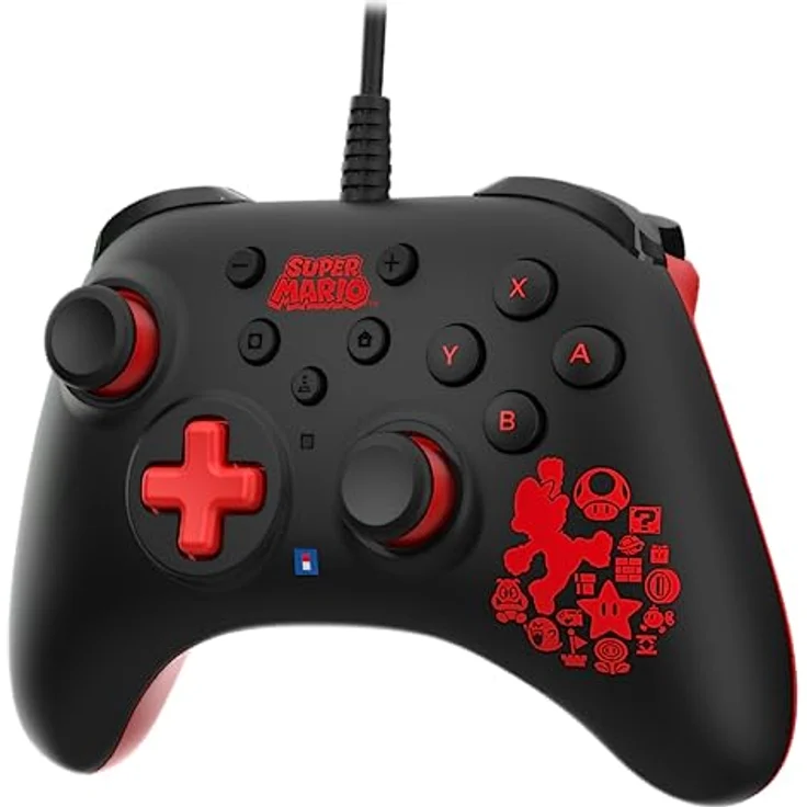 HORI Nintendo Switch HORIPAD Turbo (Mario) Ergonomic Wired Controller Pad - Offically Licensed by Nintendo – Bild 2