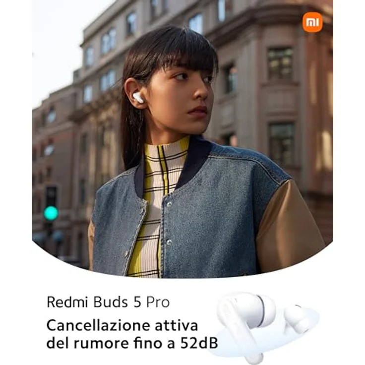 Xiaomi Redmi Buds 5 Pro Bluetooth 5.3 In-Ear Kopfhörer, 52dB aktive Geräuschunterdrückung, Bis zu 38 Stunden Akkulaufzeit, Hi-Res Audio & LDAC, Koaxial Dual-Treiber – Weiß – Bild 4