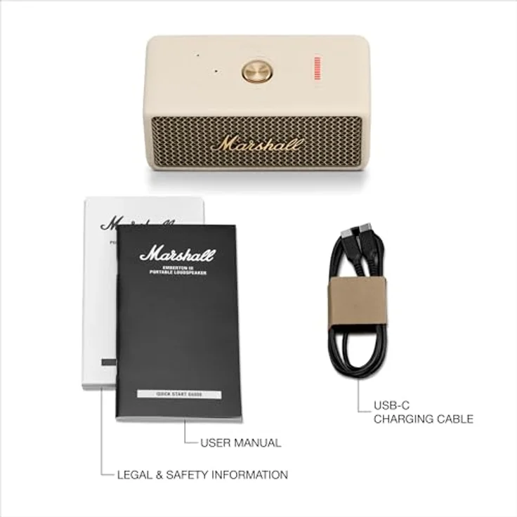 Marshall Emberton III Tragbarer Stereo-Lautsprecher Cremefarben 20 W, 360°-Sound, bis zu 32 Stunden Akkulaufzeit, IP67 wasser- und staubfest – Bild 9