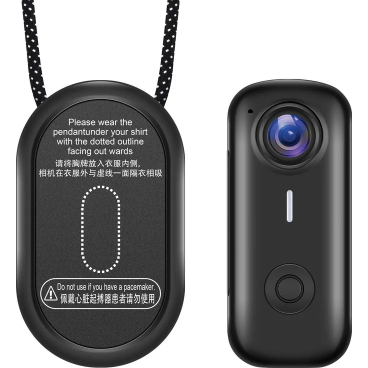 Exlene WiFi Action Thumb Camera, magnetische Mini-Sportkamera mit 120°-Weitwinkel, intelligente Bildstabilisierung, 2K Aufnahme, schwarz