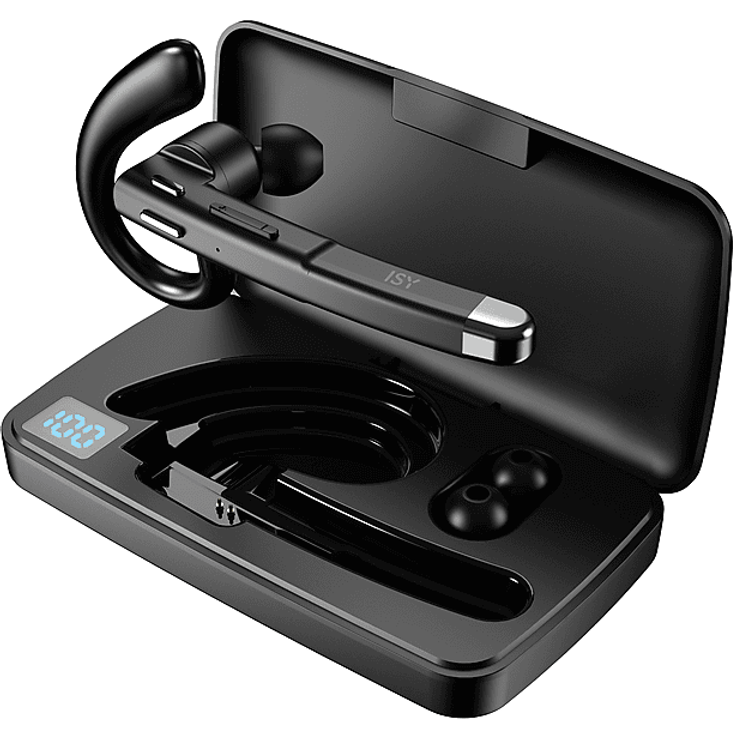 ISY IBO-3000, In-ear Bluetooth Headset mit Ladecase, 30 Stunden Akkulaufzeit, Schwarz