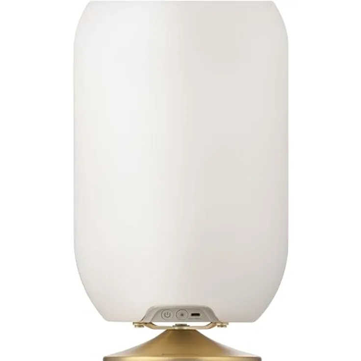 Kooduu Atmos Tragbare Lautsprecherlampe - Dimmbares LED-Licht, drahtloser Bluetooth-Lautsprecher mit integriertem Weinflaschenhalter - Innen- und Außendekoration, Messing