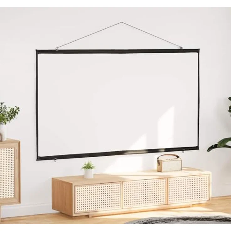 vidaXL Beamer Leinwand 90 Zoll 16:9, wandhängend, Projektionswand aus 100% Polyester, ideal für Heimkino und Präsentationen – Bild 2