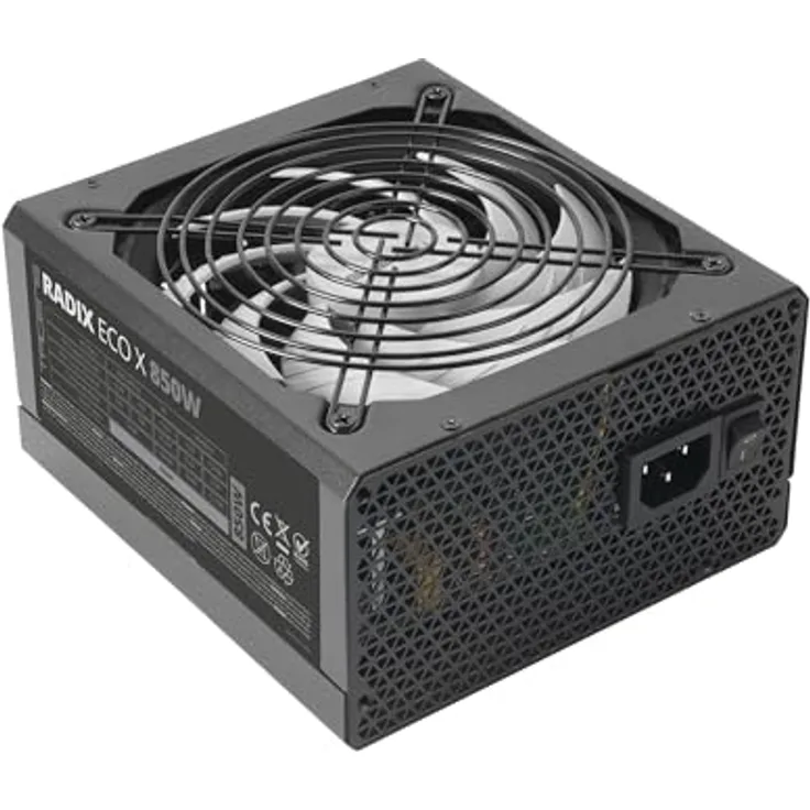 TACENS Radix ECO X 850, ATX Netzteil 850W mit 87% Effizienz, 6 Jahre Garantie, ultra-leiser AI-RPM 140mm FDB-Lüfter, flache Kabel, Schwarz