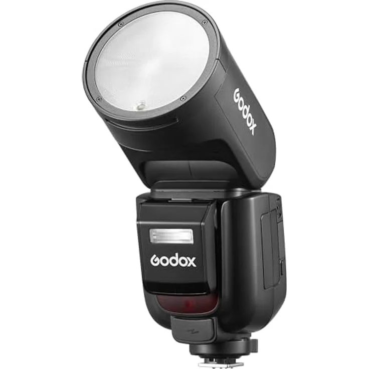 GODOX V1PRO N - Round Head Flash with Battery for Nikon, 76 W Output Power, 2.4 GHz X Wireless System, Integrated LED Modeling Lamp – Bild 1