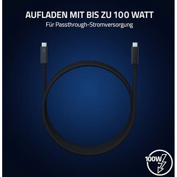 Razer Thunderbolt Cable 2.0 Meter, USB 4.0 mit 40 Gbit/s, 100 W, kompatibel mit Windows und Mac – Bild 4