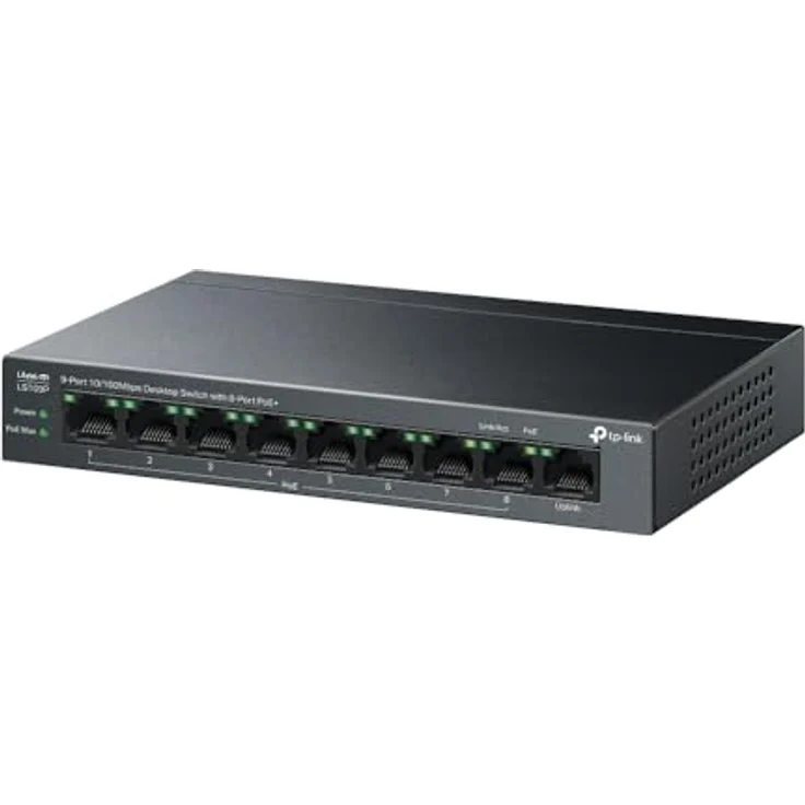 TP-Link 9-Port-Desktop-Switch MIT 10/100 MBit/s MIT 8 POE+-Ports, Original Markenprodukt – Bild 3