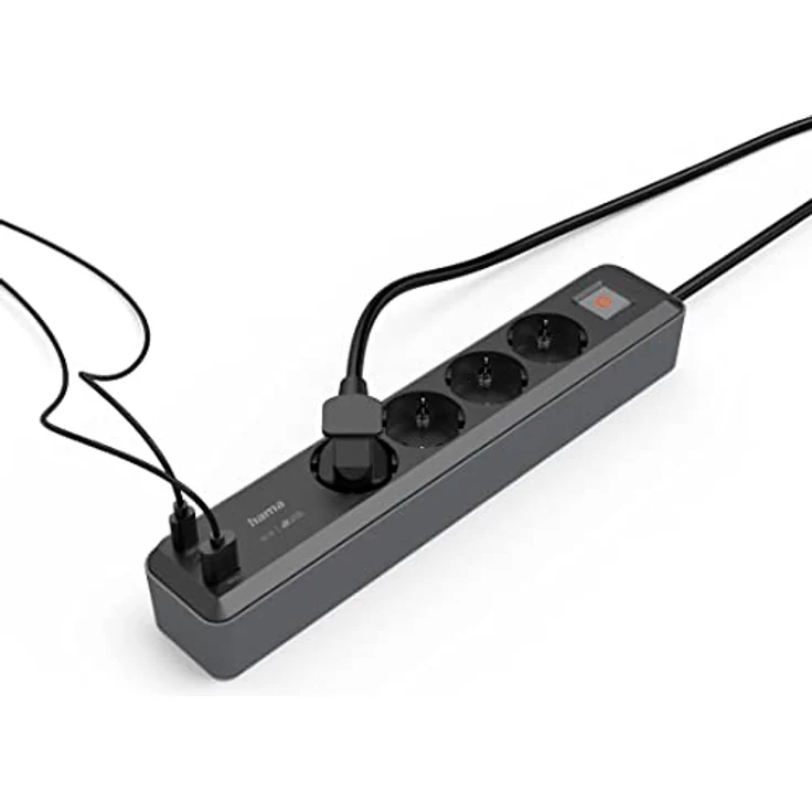 Hama Steckdosenleiste 4-fach USB-C/A 65W PD mit Schalter, 1,4 m, Schwarz/Grau – Bild 5