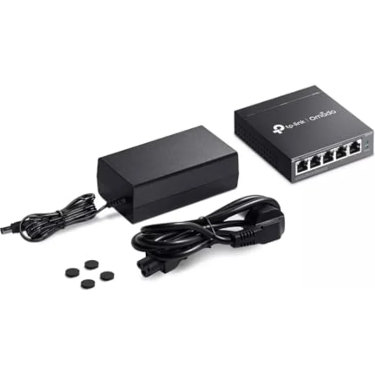 TP-Link Switch ES205PG, full managed Layer2 5 Port, 4x PoE at, Lüfterlos, Omada, 65 Watt PoE Budget, 5x 1 GbE – Bild 5