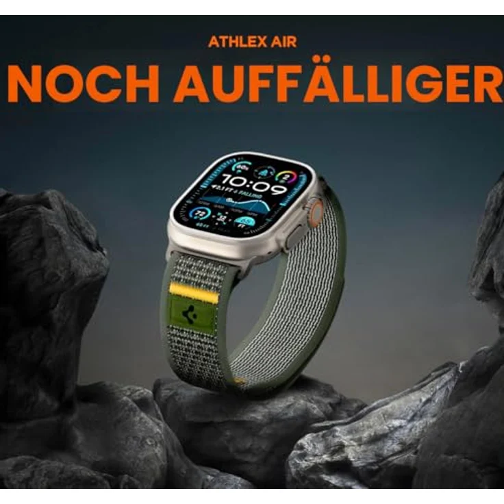 Spigen Athlex Air Strap für Apple Watch 44 / 45 / 46 / 49 mm, atmungsaktives Stoffmaterial, grün – Bild 3