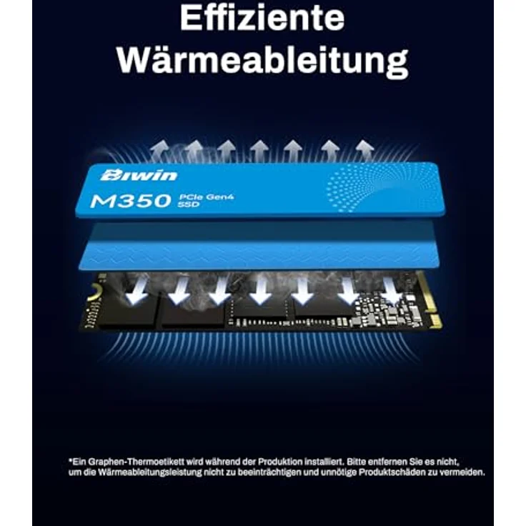 BIWIN M350 PCIe 4.0 NVMe M.2 SSD 2TB - Bis zu 6000MB/s, Gen4x4, Interne Solid State Drive für Desktop/Laptop/Mini-PC – Bild 5