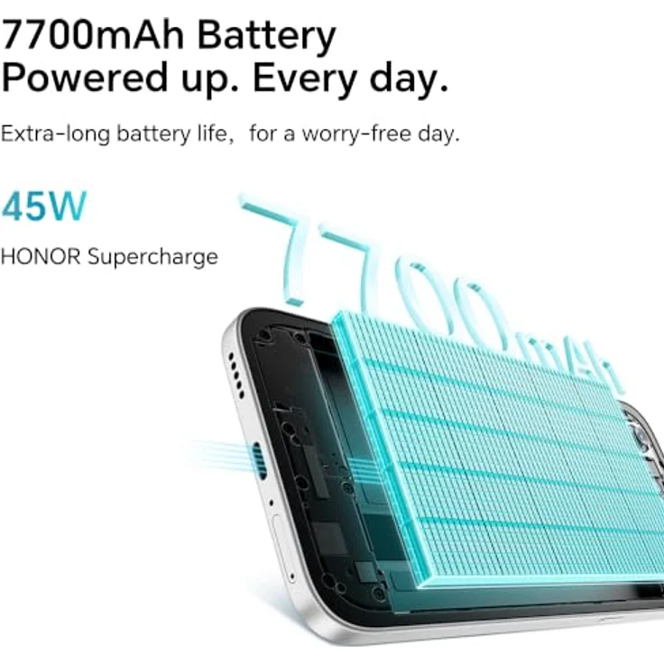 HONOR 600 Smart 5G, Smartphone mit 7700 mAh Akku, sturzsicher, Silber, 4+128GB – Bild 3