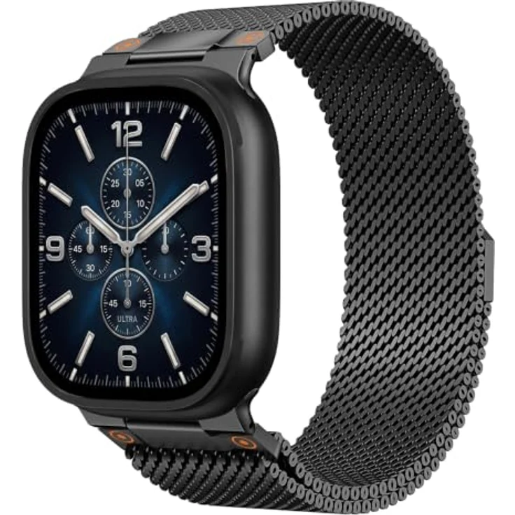 Astorgos Metallarmband für Apple Watch 42/44/45/46/49 mm, Edelstahl-Mesh mit magnetischem Schnallendesign – Bild 1
