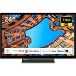Toshiba 24WK3C63DAW 24 Zoll Fernseher/Smart TV (HD Ready, HDR, Alexa Built-In, Triple-Tuner, Bluetooth) - Inkl. 6 Monate HD+ [2023], Schwarz