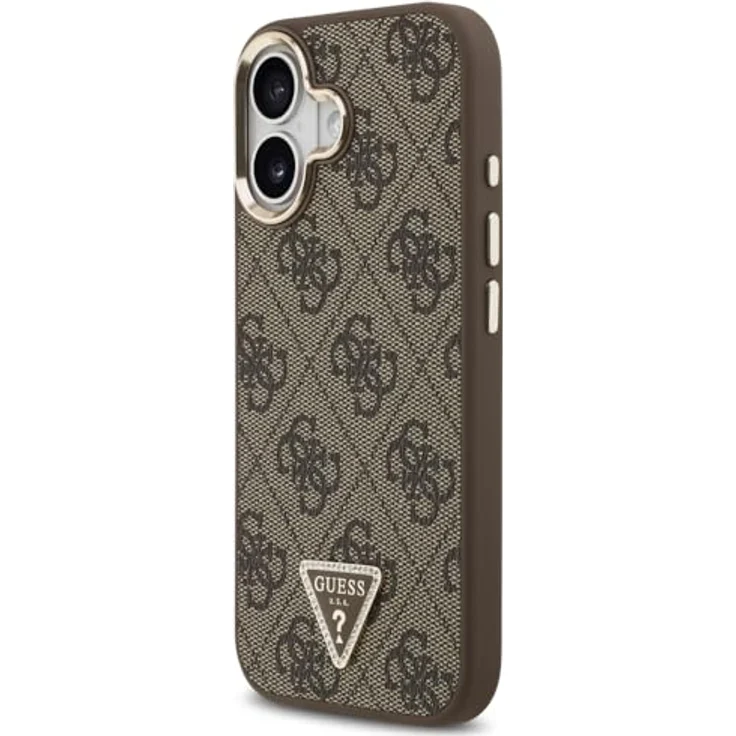 CG MOBILE Guess 4G-Dreieck-Logo Schutzhülle kompatibel mit MagSafe für iPhone 17, Braun/Gold, TPU/PC/Kunstleder – Bild 2