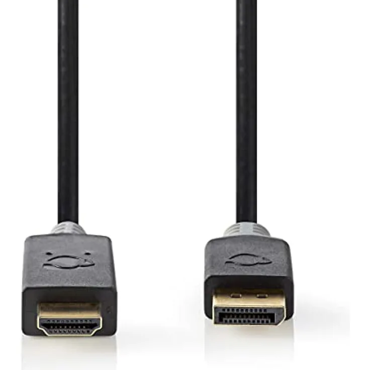 NEDIS Displayport-Kabel DisplayPort Stecker HDMI Stecker 4K30Hz Vergoldet 3.00 m Rund PVC Anthrazit Box