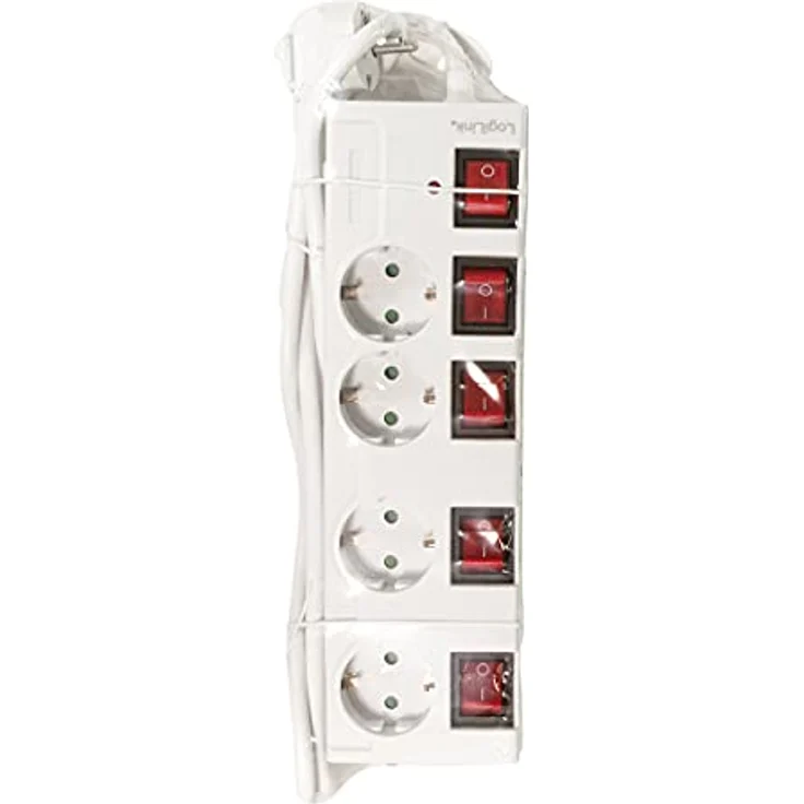 LogiLink Steckdosenleiste 4-fach,4xCEE 7/3,m. 5Schalter,weiß – Bild 7