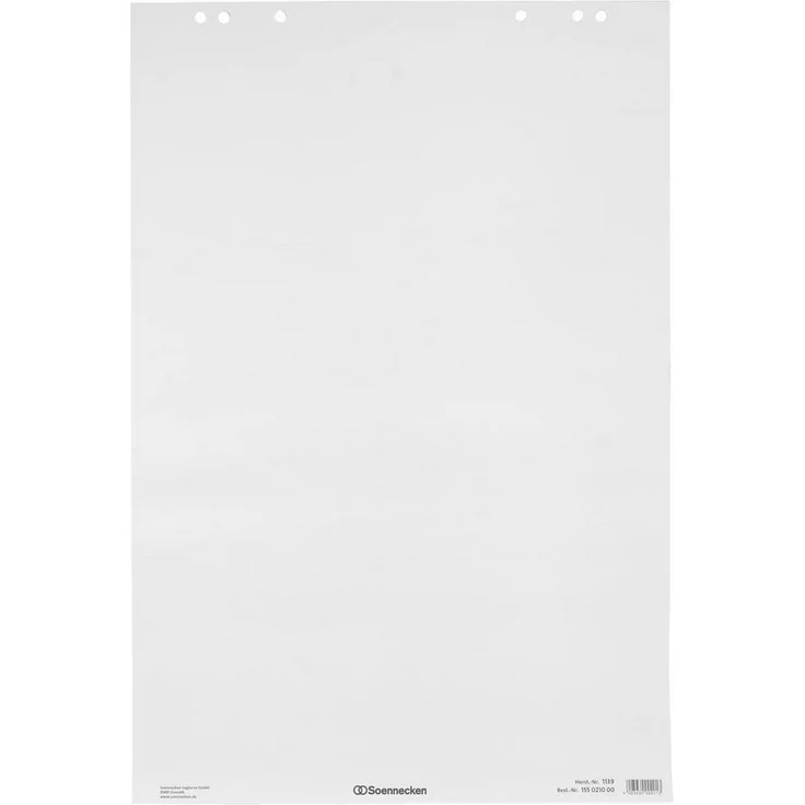 Soennecken Drucker- und Kopierpapier Soennecken Flipchartblock 1139 68x99cm 20Bl. blanko 10 St./Pack. - Kopfgeleimt, ohne Deckblatt, flach geliefert