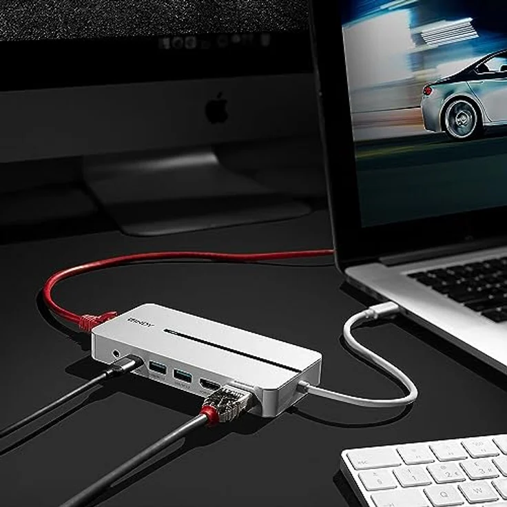LINDY 43360 DST-Mx Duo USB C Laptop/MacBook Mini Dockingstation – 2X HDMI 4K@60Hz, PD 3.0 100W, USB 3.2 Gen 1, Gigabit Ethernet, Audio, HDCP2.2,>Thunderbolt 3, Display, Festplatte, Printer, Webcam – Bild 5