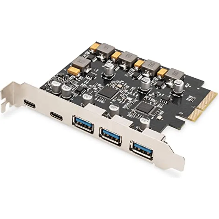DIGITUS PCIe Karte 2X USB-C, 3X USB A