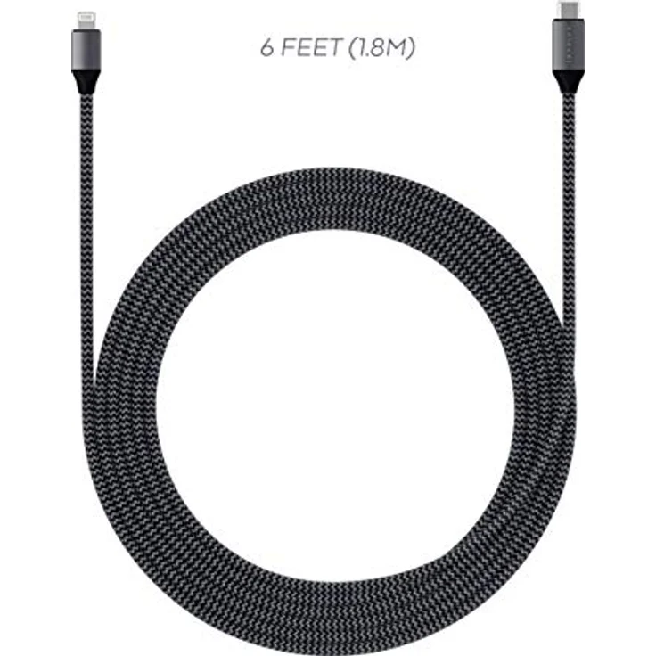 Satechi ST-TCL18M, 1,8 m, Lightning, USB C, Männlich, Männlich, Schwarz, Grau – Bild 6