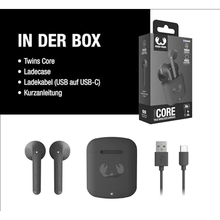 Fresh'N Rebel Twins Core True Wireless Earbuds (30 h, kabellos) - Storm Grey, Grau – Bild 6