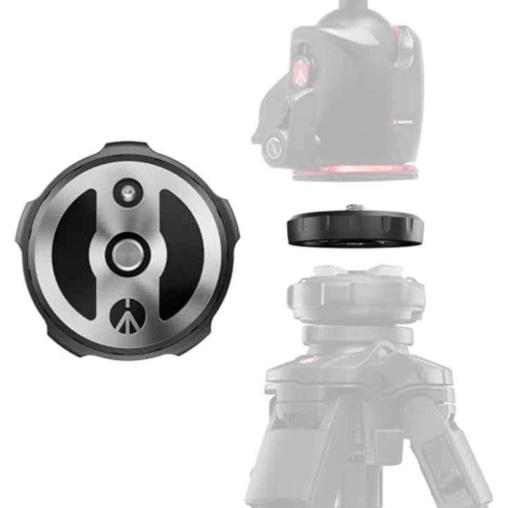Manfrotto XCHANGE Plate, Schnellwechsel-Platte aus Aluminium mit 3/8" Schraube, kompatibel mit XCHANGE Base, für Foto, Video und Licht – Bild 1
