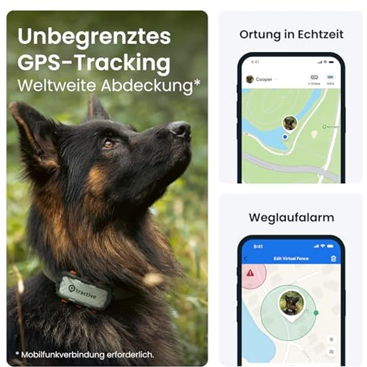 Tractive Adventure Dog XL GPS-Lokalisierer, bissfester Tracker für große Hunde mit 1 Monat Akkulaufzeit, grün – Bild 2