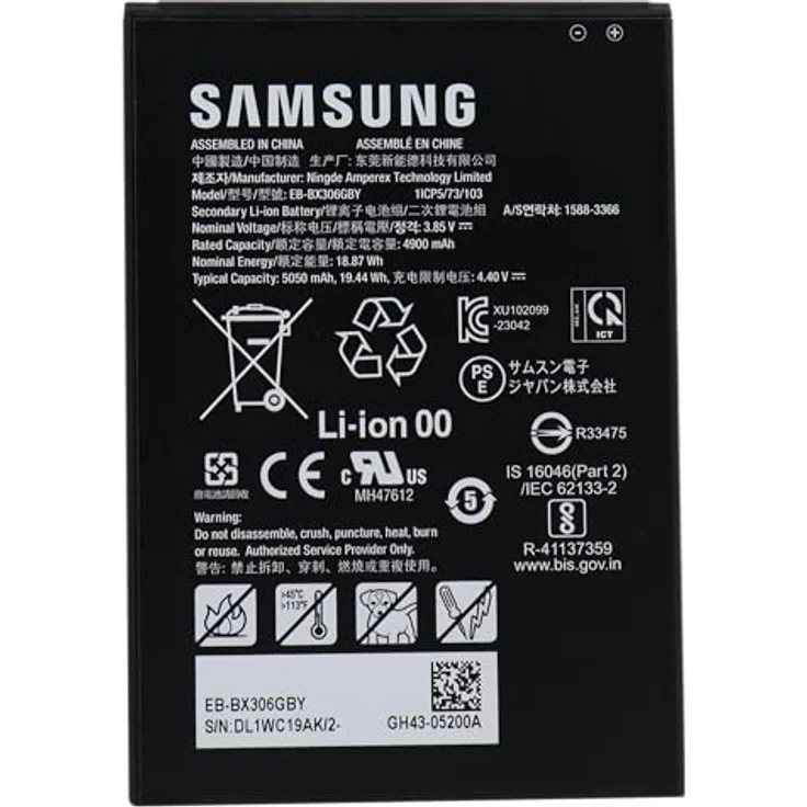 Samsung Tab Active5 Ersatzakku, Lithium-Ionen-Polymer 5050 mAh, schwarz – Bild 2