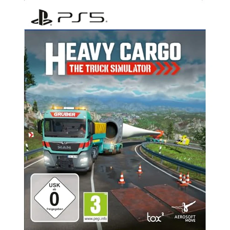 MDM MERIDIEM GAMES Heavy Cargo - The Truck Simulator [PS5], Transportfahrten mit Übermaß und Kranfahrten, MAN und Scania Zugmaschinen, realistische Anhänger/Auflieger – Bild 1