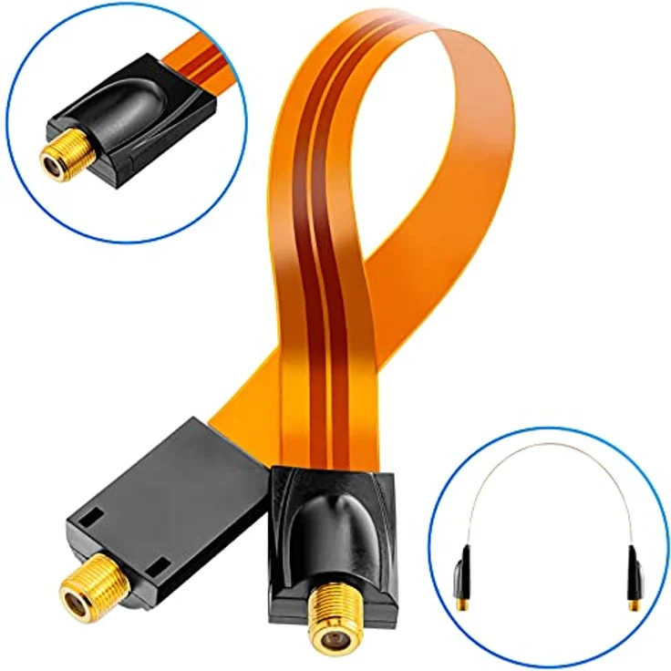 HB Digital 2x SAT Fensterdurchführung High-Quality GOLD + 4 x F-Stecker vergoldet + 4 x Gummitüllen für Fenster und Türen Ultra Flach - Preisvergleich – Bild 4