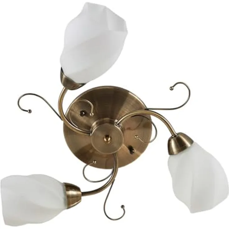 Lindby Deckenlampe 'Amedea' (Retro, Vintage, Antik) in Bronze aus Glas (3 flammig, E14) - Deckenleuchte, Lampe, Wohnzimmerleuchte