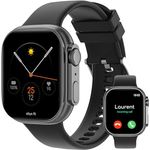 Abyx Fit Touch 5 - Smartwatch für Damen Herren mit Telefonfunktion, Fitnesstracker, AMOLED Touch-Farbdisplay, Armbanduhr, Blutdruckmessung Herzfrequenz Schlafmonitor, Real SpO2, IP68 Schrittzähler in Metallgehäuse