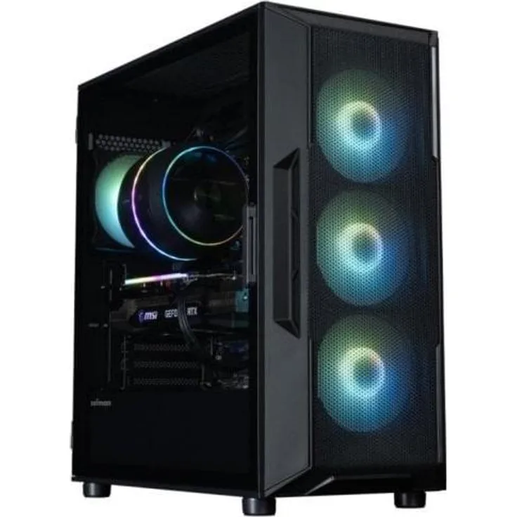 ZALMAN i3 NEO ARGB V2 BLACK, Midi Tower PC-Z Gehäuse für ATX und Mini-ITX, Schwarz, mit gehärtetem Glas und ARGB-Beleuchtung