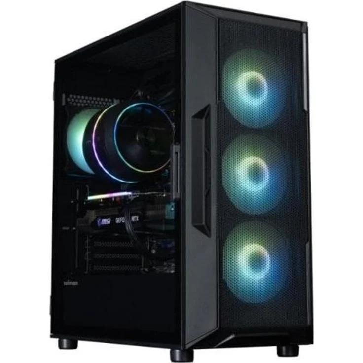 ZALMAN i3 NEO ARGB V2 BLACK, Midi Tower PC-Z Gehäuse für ATX und Mini-ITX, Schwarz, mit gehärtetem Glas und ARGB-Beleuchtung